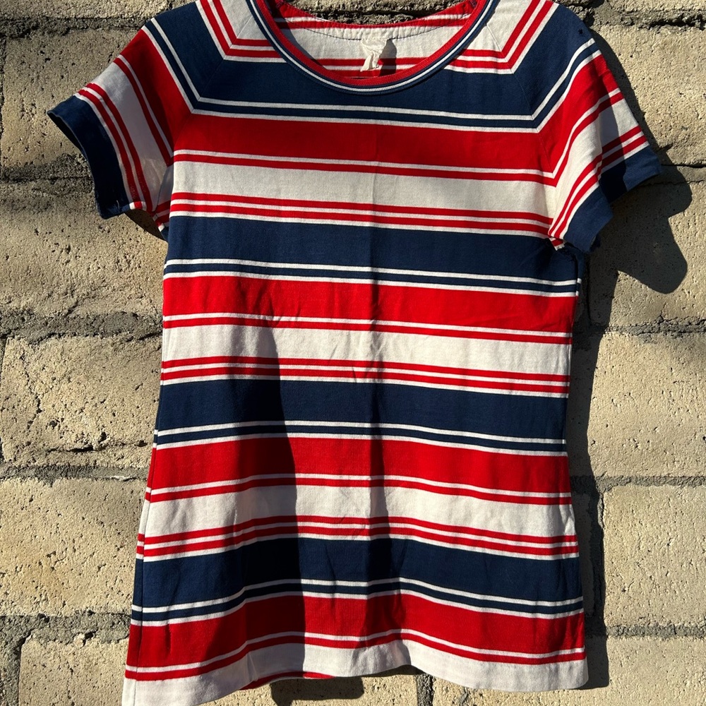 True Vintage Red White and Blue Striped Shirt Small